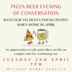 Evening of pizza and conversation with our young people