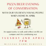 Evening of pizza and conversation with our young people