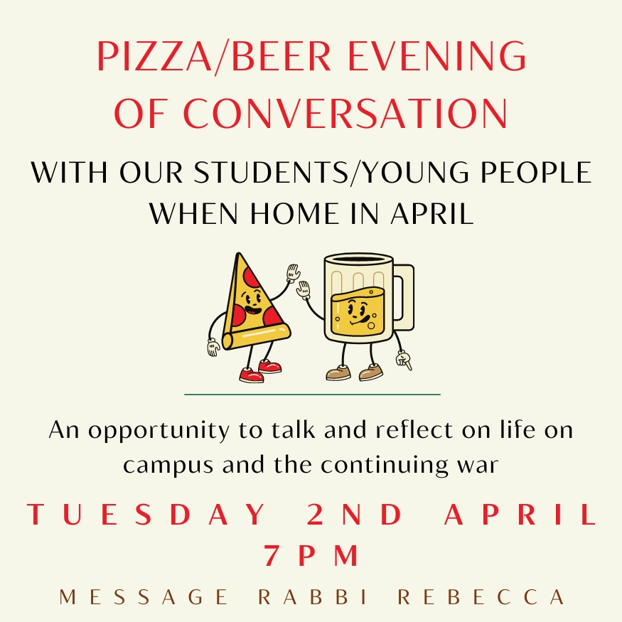 Evening of pizza and conversation with our young people