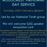 Holocaust Memorial Day Service